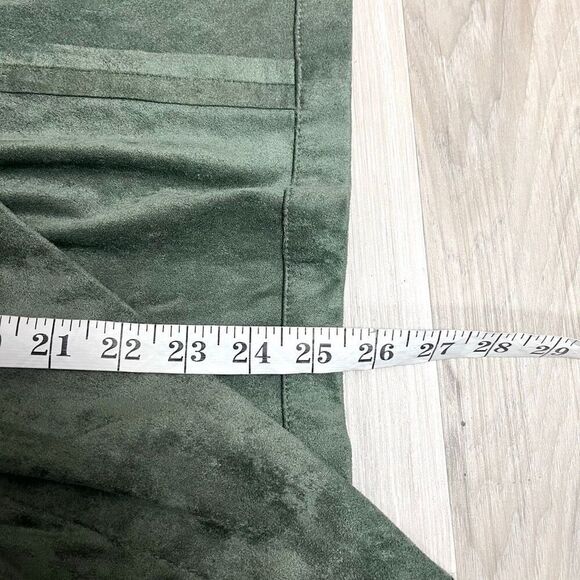 Blank NYC Jacket Women’s Small Green Faux Suede Drape Open Front - Picture 9 of 9